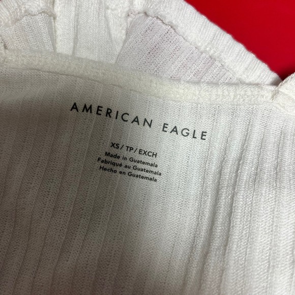 American Eagle Ribbed Button Front White Tank Top Women’s Size XS - Picture 3 of 6